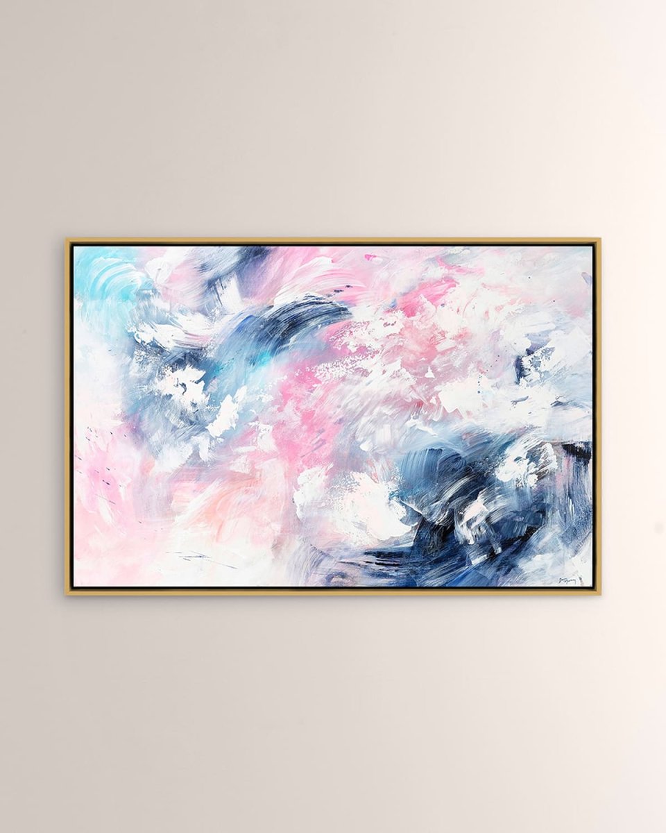 "Pink & Blue" Framed Giclee by Dana Mooney